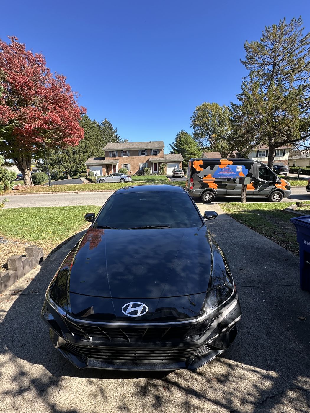 Hyundai Elantra, with our van on site with window tint by DDH Mobile Tint in Columbus, Ohio